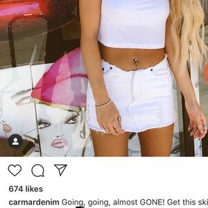 White Denim Skirt - Carmar Denim LF